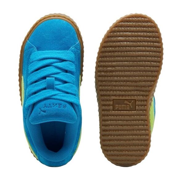 PUMA x Fenty Creeper Phatty Womens Casual Shoes Lime Blue Suede NWT - Picture 3 of 4